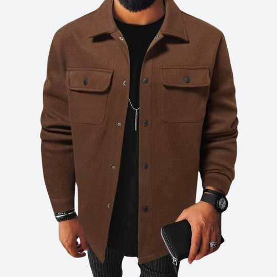 Basser - Heren Overhemd | Relaxed Fit-Basser-Kastanjebruin-S-Basser