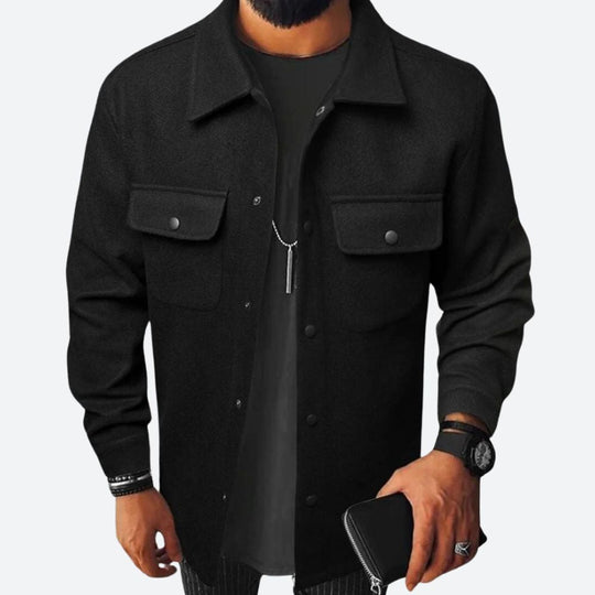 Basser - Heren Overhemd | Relaxed Fit-Basser-Zwart-S-Basser