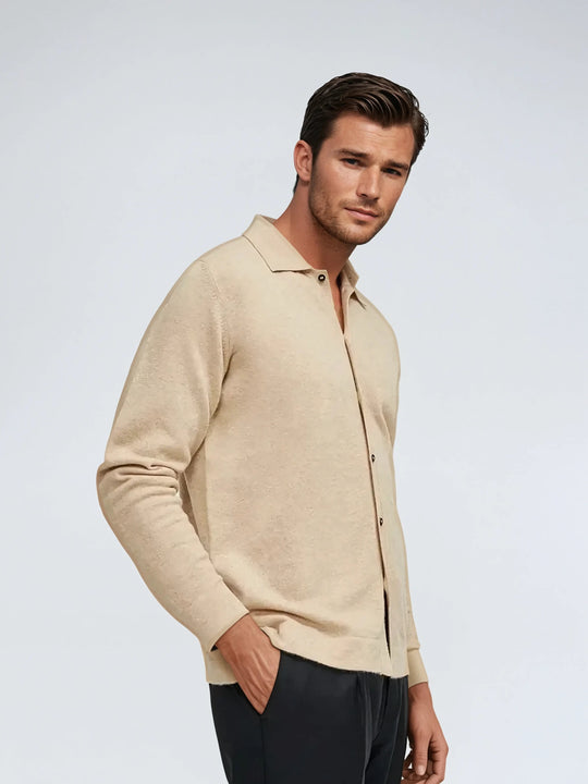 Basser - Heren Overhemd | Timeless Beige Design-Basser-Beige-M-Basser