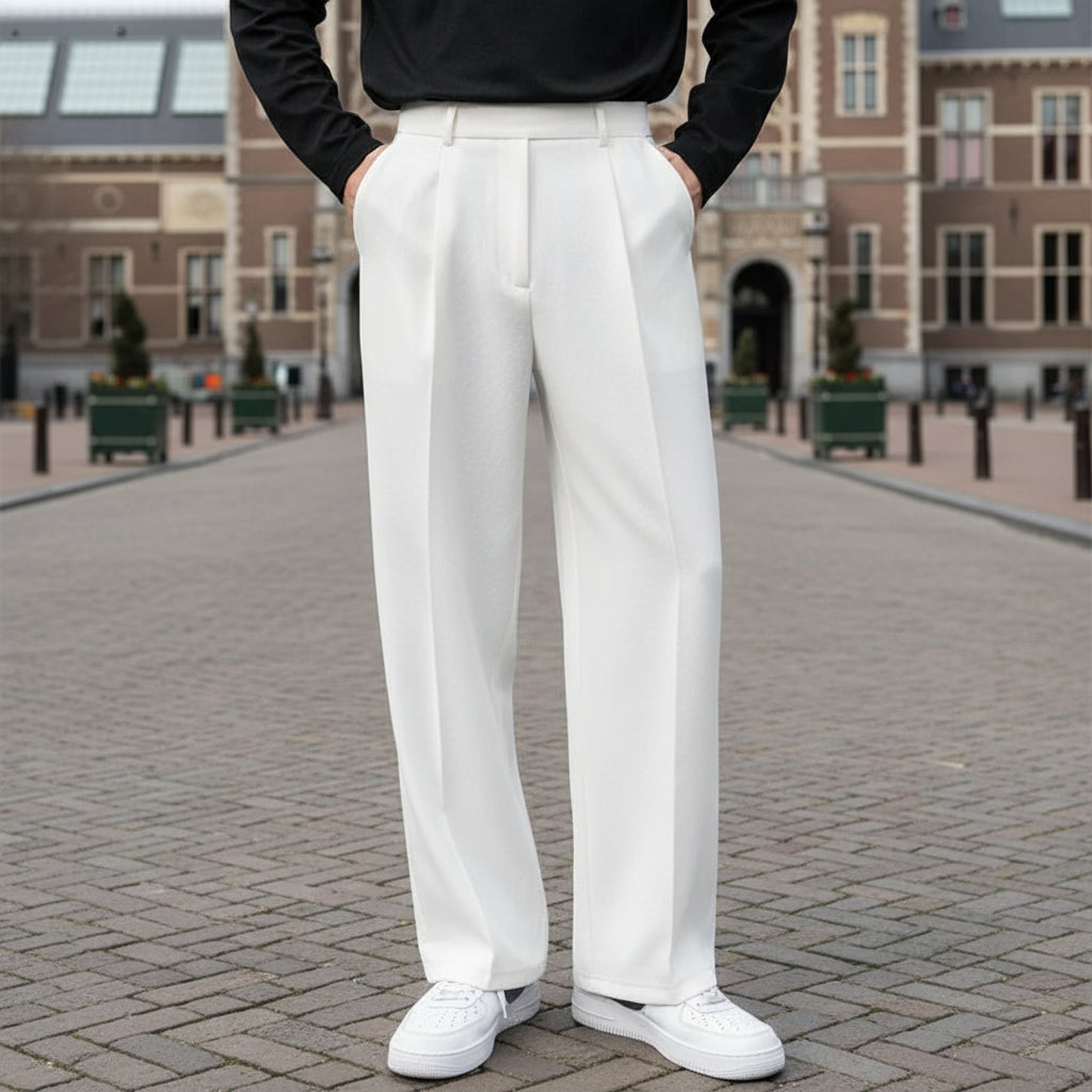 Basser - Heren Pantalon | Licht Oversized Fit-Basser-Wit-S-Basser