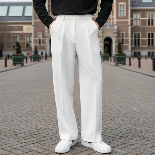 Basser - Heren Pantalon | Licht Oversized Fit-Basser-Wit-S-Basser