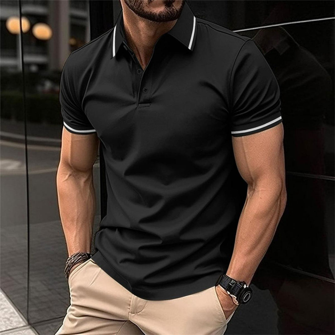 Basser - Heren Poloshirt | Sportieve Pasvorm-Basser-Zwart-S-Basser
