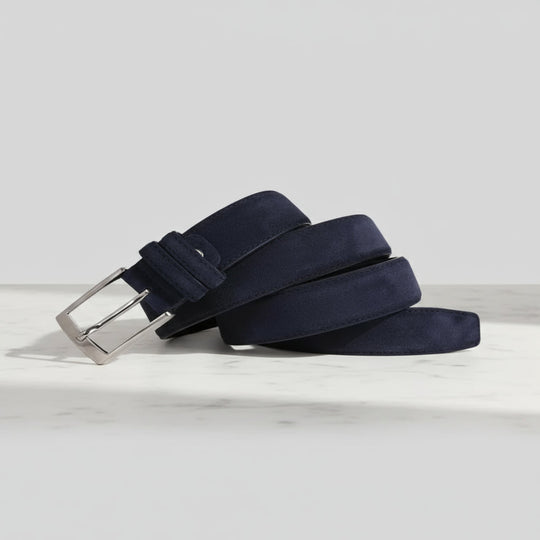 Basser - Heren Riem | Marineblauw Suède-Basser-Basser