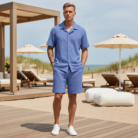 Basser - Heren Set | Ademend Ontwerp-Basser-Blauw-S-Basser
