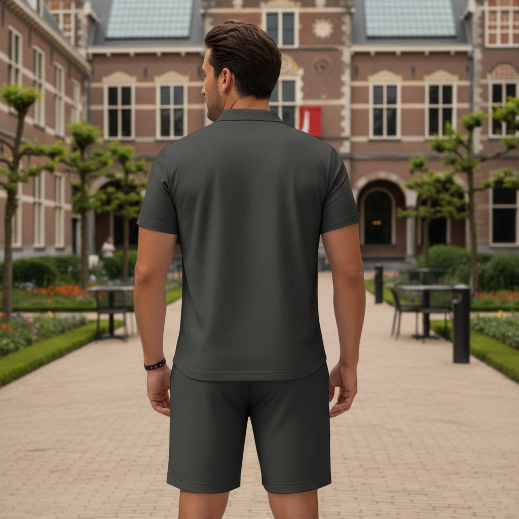 Basser - Heren Set | Henley Top en Shorts-Basser-Basser