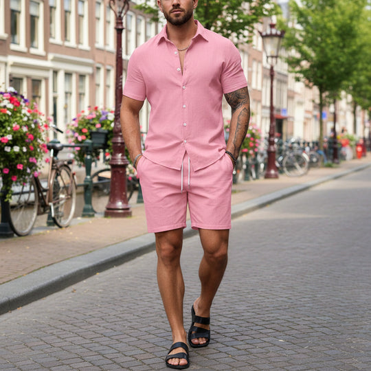 Basser - Heren Set | Losvallend Ontwerp-Basser-Roze-S-Basser