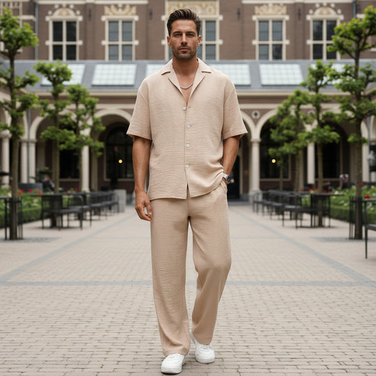 Basser - Heren Set | Losvallende Fit-Basser-Abrikoos-S-Basser