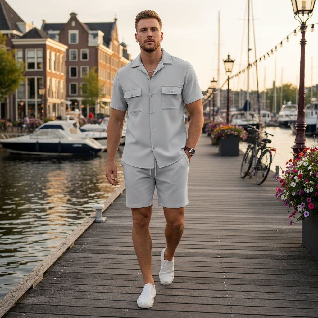 Basser - Heren Set | Luchtig Design-Basser-Lichtgrijs-S-Basser