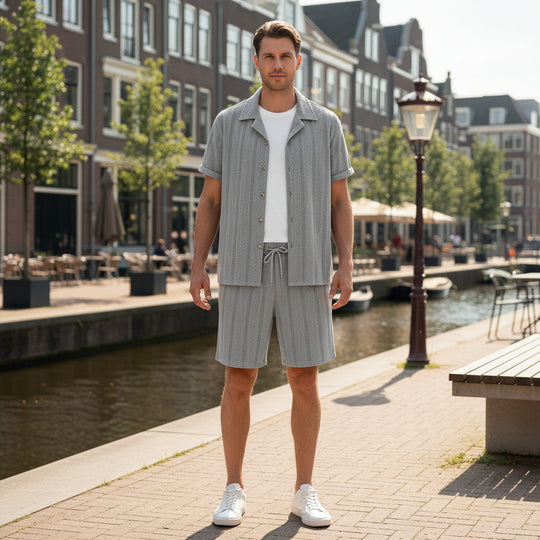 Basser - Heren Set | Luchtig Design-Sets voor heren-Basser-Grijs-S-Basser