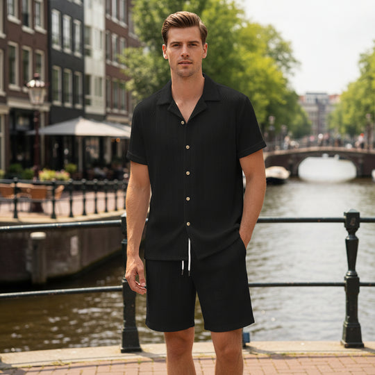 Basser - Heren Set | Luchtig Design-Sets voor heren-Basser-Zwart-S-Basser