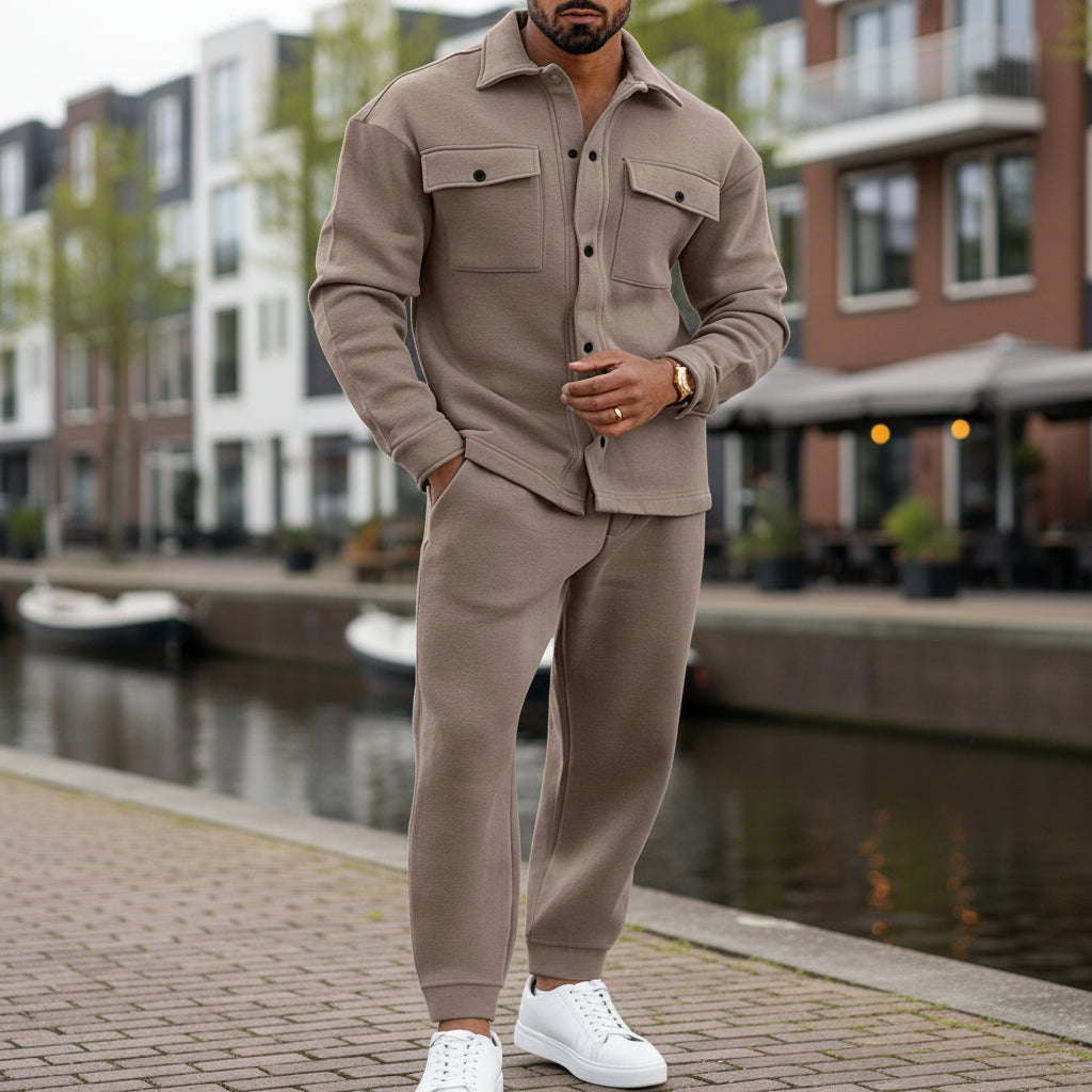 Basser - Heren Set | Moderne Snit-Basser-Khaki-S-Basser