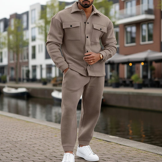 Basser - Heren Set | Moderne Snit-Basser-Khaki-S-Basser