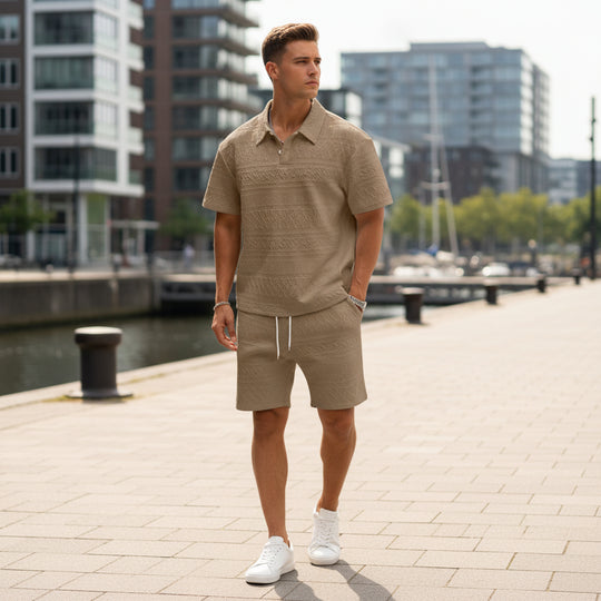 Basser - Heren Set | Modieuze Polo en Shorts-Sets voor heren-Basser-Basser