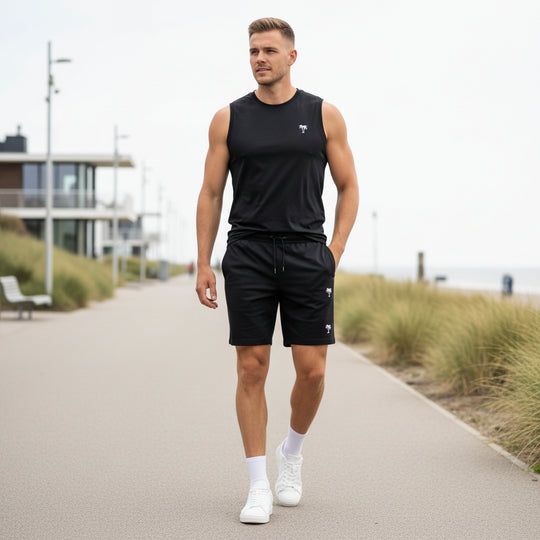 Basser - Heren Set | Sportieve Zomerlook-Sets voor heren-Basser-Zwart-S-Basser