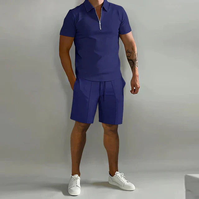 Basser - Heren Set | Verfijnde Polo en Short-Basser-Basser