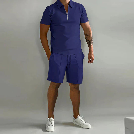 Basser - Heren Set | Verfijnde Polo en Short-Basser-Basser