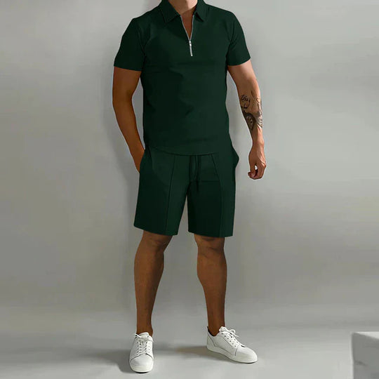 Basser - Heren Set | Verfijnde Polo en Short-Basser-Basser