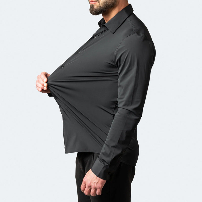 Basser - Heren Shirt | Anti-Kreuk Stretch-Basser-Basser
