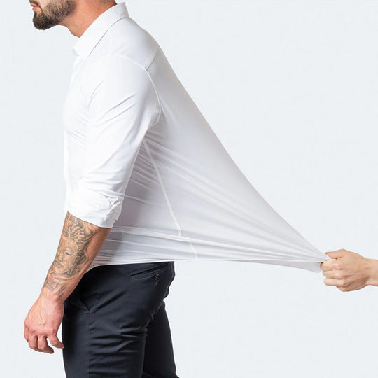 Basser - Heren Shirt | Anti-Kreuk Stretch-Basser-Basser