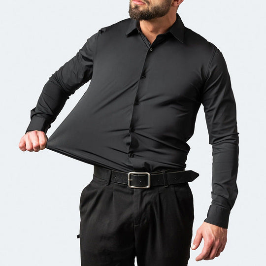 Basser - Heren Shirt | Anti-Kreuk Stretch-Basser-Basser