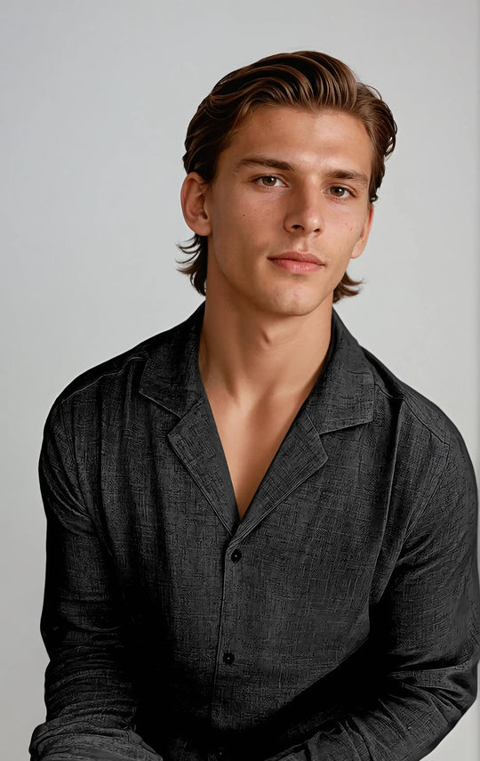 Basser - Heren Shirt | Linnen Look-Basser-Basser