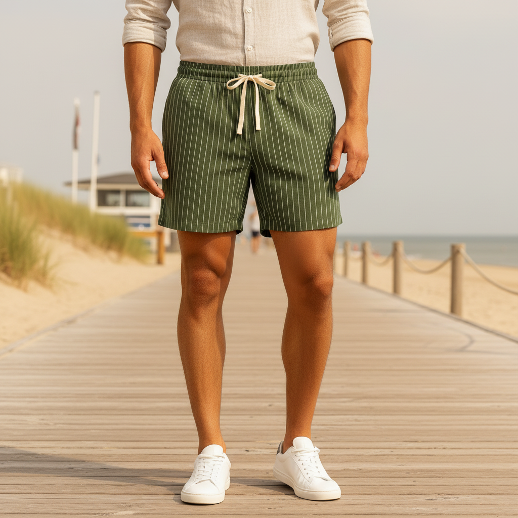 Basser - Heren Shorts | Gestreept Design-Basser-Groen-S-Basser