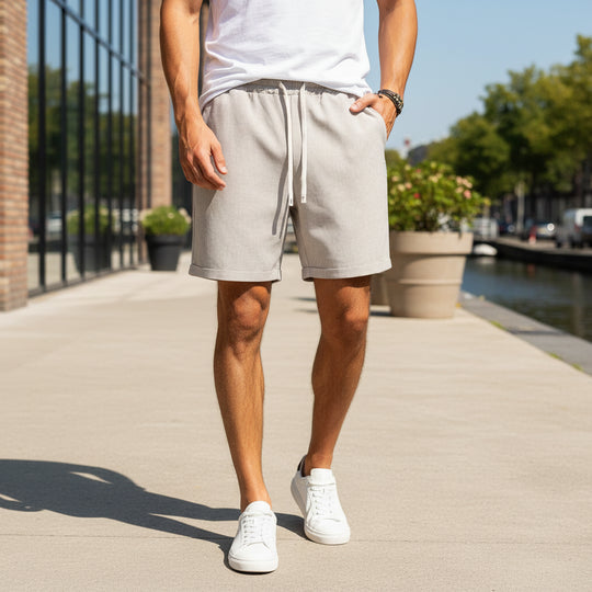 Basser - Heren Sportshorts | Verstelbare Taille-Basser-Grijs-S-Basser