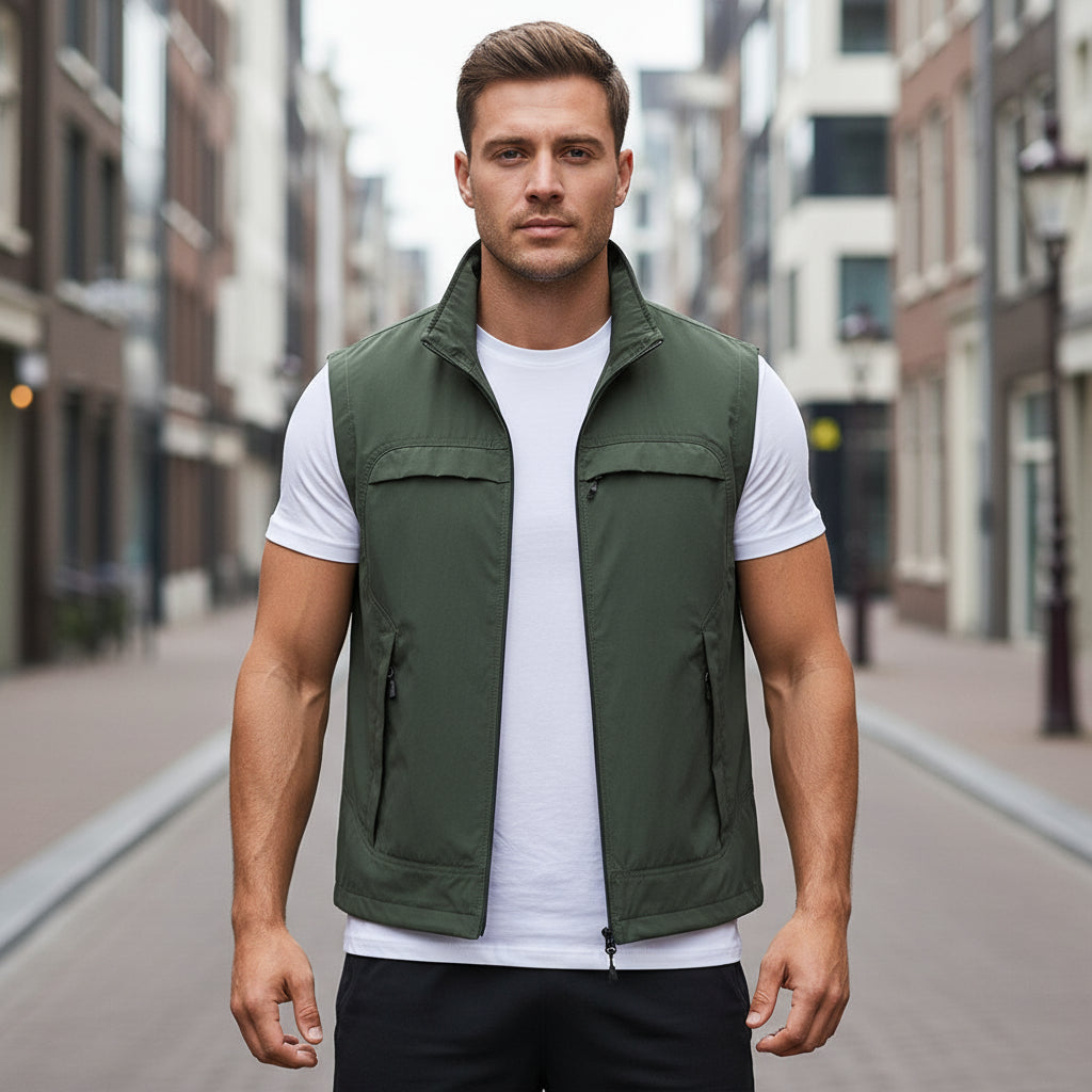 Basser - Heren Sportvest | Ademend Ontwerp-Basser-Legergroen-XS-Basser