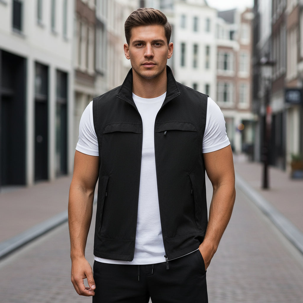 Basser - Heren Sportvest | Ademend Ontwerp-Basser-Zwart-XS-Basser
