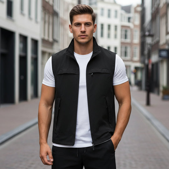 Basser - Heren Sportvest | Ademend Ontwerp-Basser-Zwart-XS-Basser