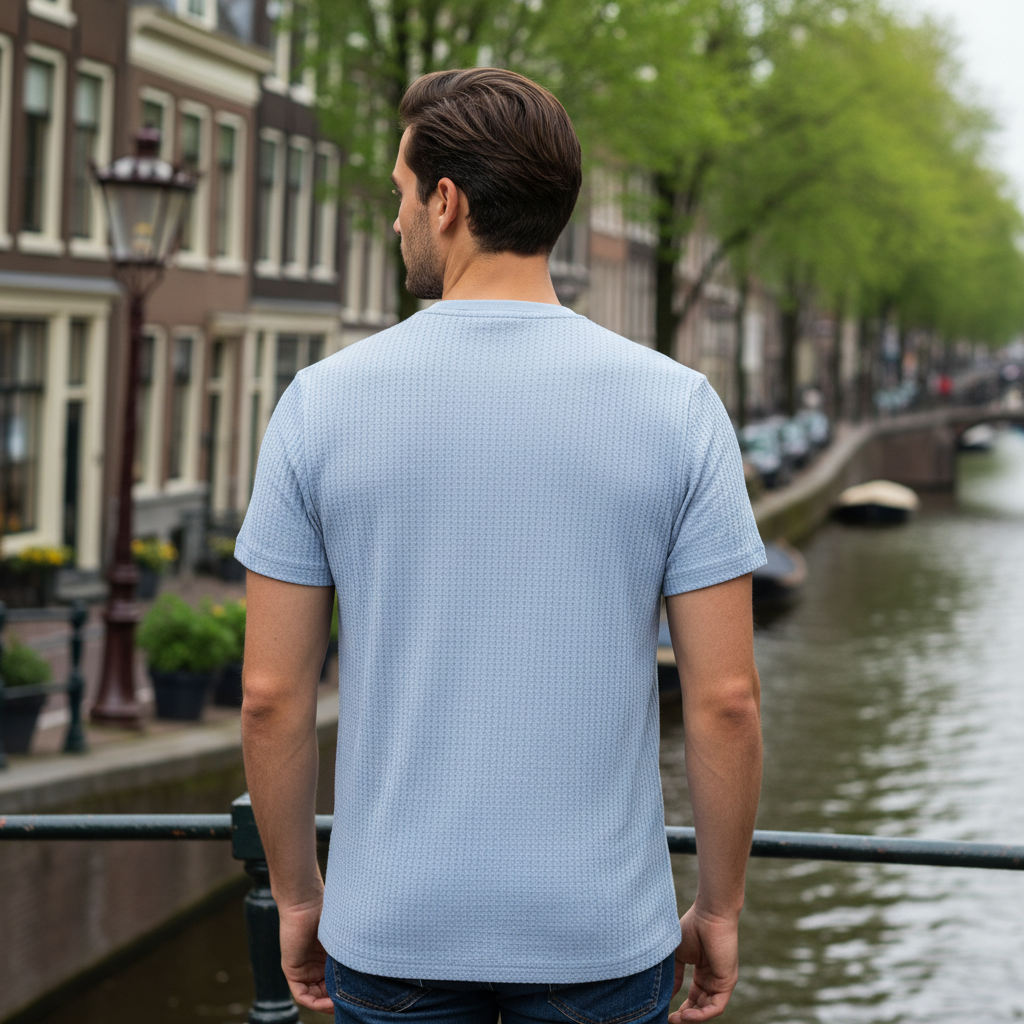 Basser - Heren T-Shirt | Geweven Textuur-Basser-Basser