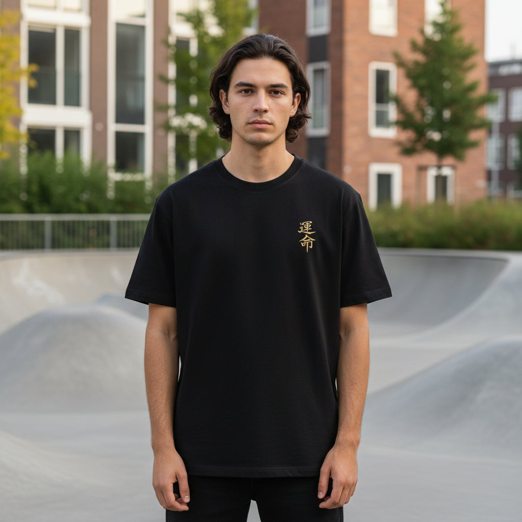 Basser - Heren T-Shirt | Unieke Kalligrafieprint-Basser-Basser