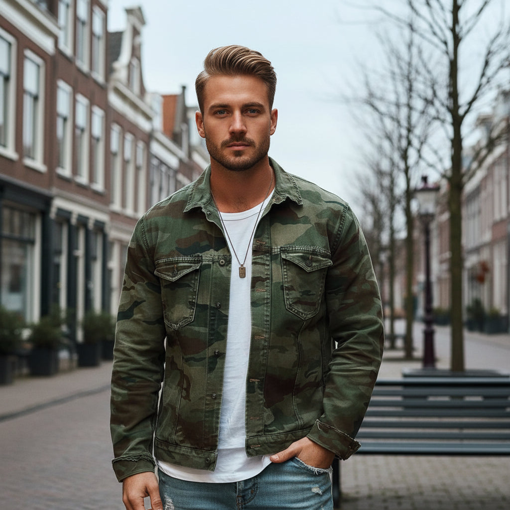 Basser - Heren Winterjas | Camouflage Design-Jassen-Basser-Basser