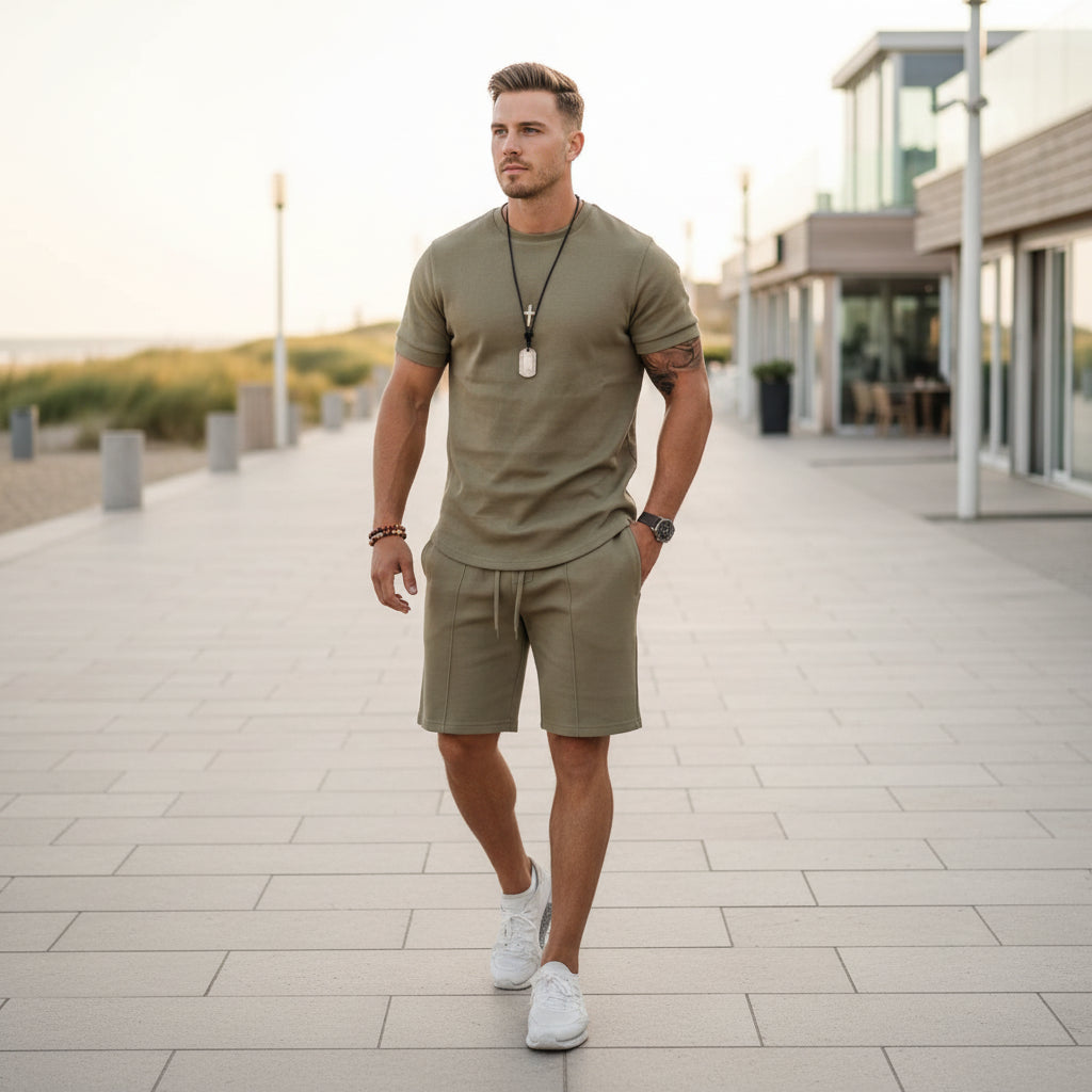 Basser - Heren Zomer Set | Luchtige Top en Short-Basser-Basser