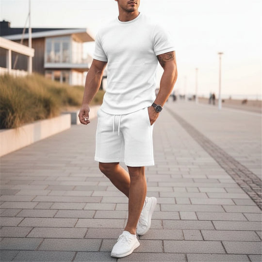 Basser - Heren Zomer Set | Luchtige Top en Short-Basser-Wit-M-Basser