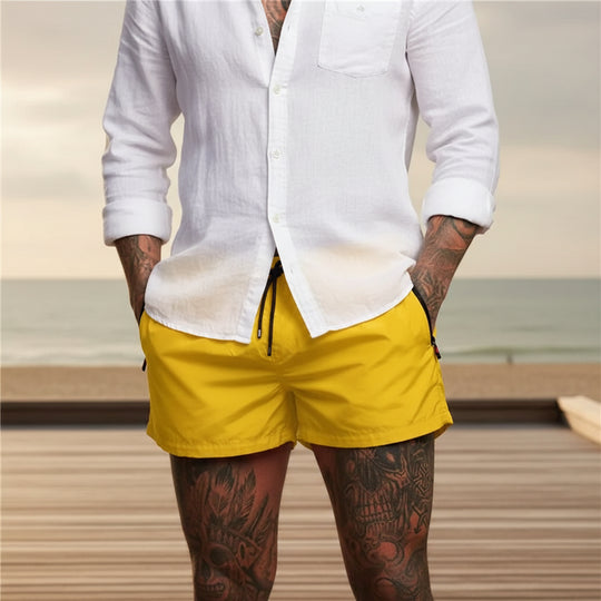 Basser - Heren Zwemshort | Sneldrogend Materiaal-Basser-Helder geel-S-Basser
