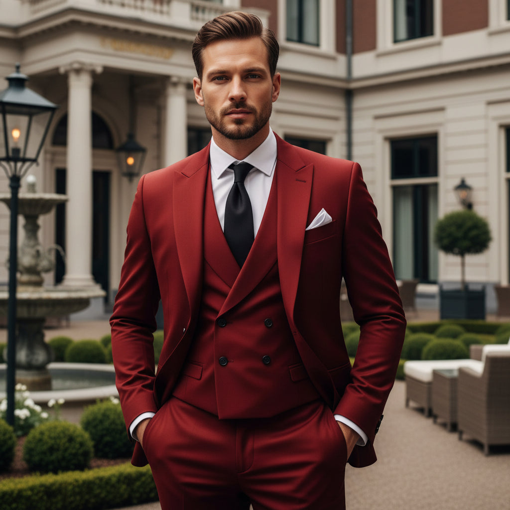 Basser - Herenpak | Slim Fit Blauw-Basser-Rood-XS-Basser