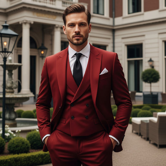 Basser - Herenpak | Slim Fit Blauw-Basser-Rood-XS-Basser