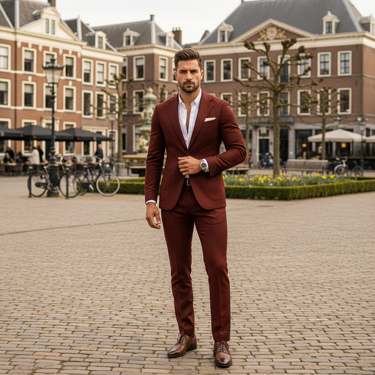 Basser - Heren Blazer Broek Set | Slim Fit Design 6