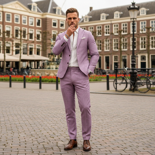 Basser - Heren Blazer Broek Set | Slim Fit Design 7