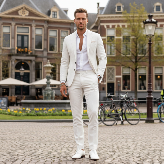 Basser - Heren Blazer Broek Set | Slim Fit Design 8