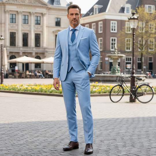 Basser - Heren Driedelig Pak | Slim Fit Design 4