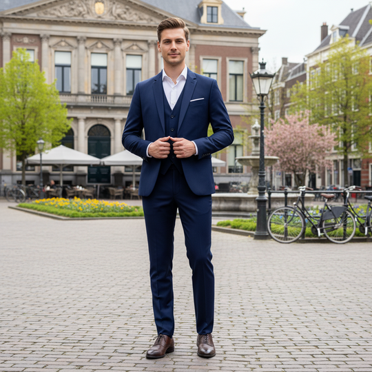 Basser - Heren Driedelig Pak | Slim Fit Design 5