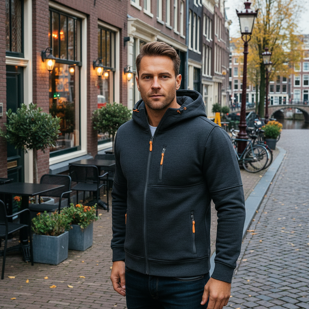 Basser - Heren Hoodie | Verstelbare Capuchon 3