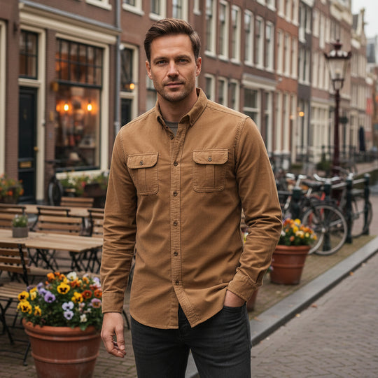Basser - Heren Overhemd | Lange Mouwen met Borstzakken 2