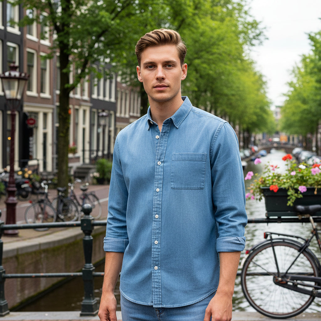 Basser - Heren Overhemd | Luchtig Design 10