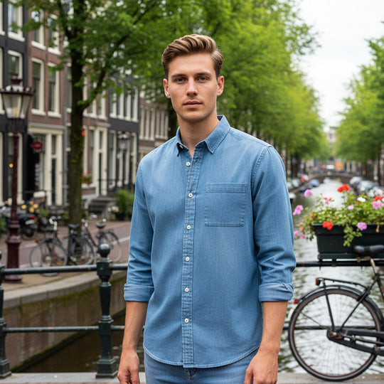 Basser - Heren Overhemd | Luchtig Design 10