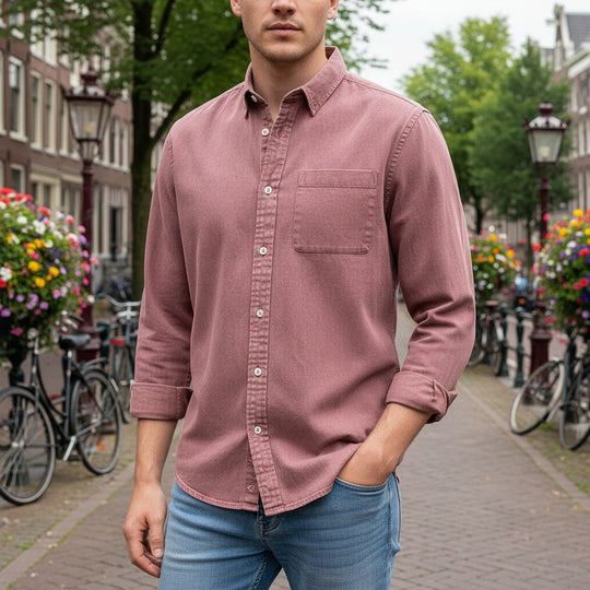 Basser - Heren Overhemd | Luchtig Design 11