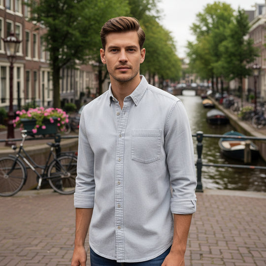 Basser - Heren Overhemd | Luchtig Design 13