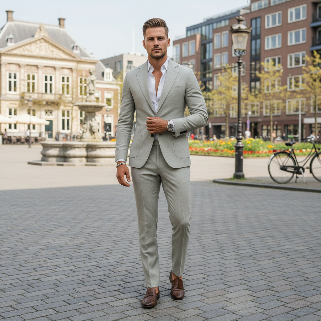 Basser - Heren Pak | Slim Fit Blazer en Broek 5